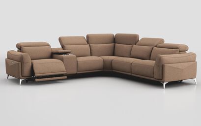 Gattolino 2 Corner 1 Power Recliner Sofa with Manual Head Tilt & Console | Gattolino Sofa Range | ScS