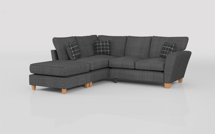 Theo Fabric 1 Corner 2 Left Hand Facing Chaise Standard Back Sofa