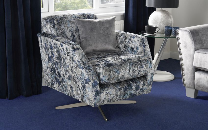 Esme Fabric Patterned Swivel Chair