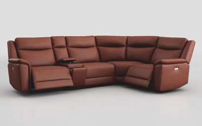 Savio 3 Corner 1 Power Recliner Sofa with Media Console & Black Charging Pad | Savio Sofa Range | ScS