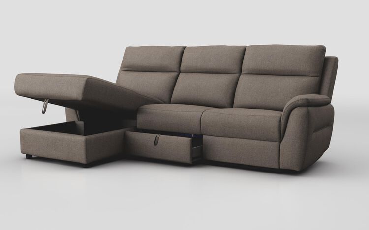 Sogliano 3 Seater Sofa With Drawer & Left Hand Facing Storage Chaise | Sogliano Sofa Range | ScS