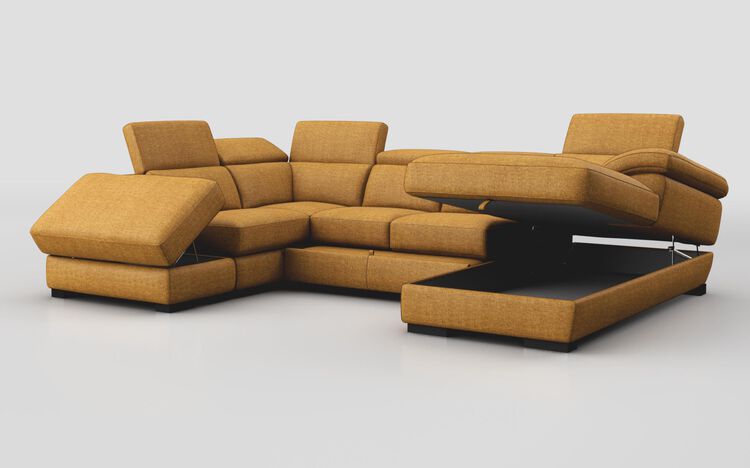 Norbello Corner Sofa Bed with Left Hand Facing Chaise and Right Hand Facing Storage Lounger and Otto | Norbello Sofa Range | ScS