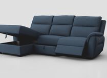 Sogliano 3 Seater Power Recliner Sofa With Drawer & Left Hand Facing Storage Chaise | Sogliano Sofa Range | ScS