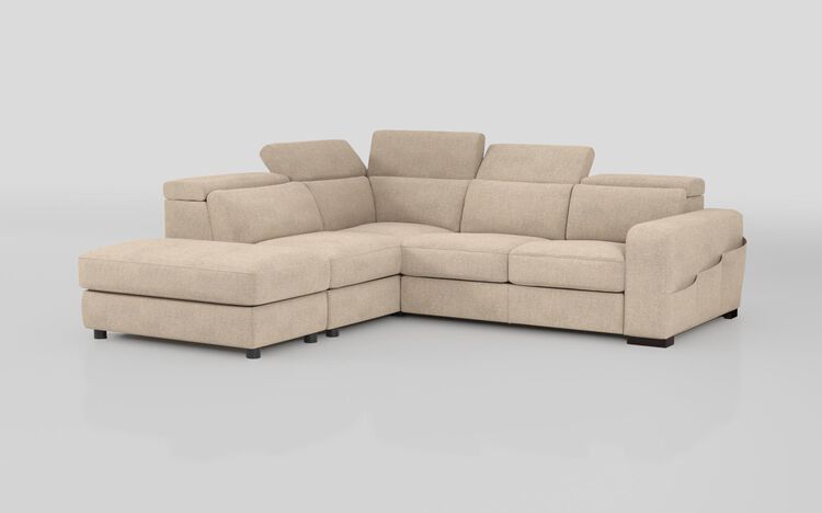 Melizzano 2 Corner 2 Sofa with Sliding Footrest, Left Hand Facing Chaise with Pockets & Ottoman | Melizzano Sofa Range | ScS
