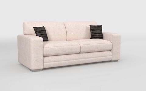 ScS Living White Fabric Jaxx 3 Seater Sofa