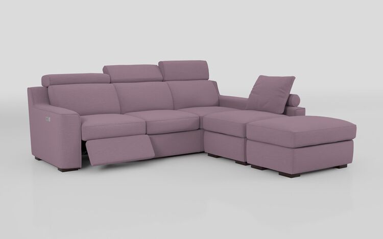 Crostolo 3 Corner 1 Left Hand Facing Power Recliner and Right Hand Facing Chaise Sofa with Ottoman | Crostolo Sofa Range | ScS