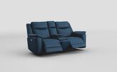 Savio 2 Seater Power Recliner Sofa with Power Media Console & Black Charging Pad