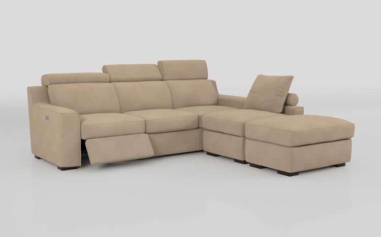 Crostolo 3 Corner 1 Left Hand Facing Power Recliner and Right Hand Facing Chaise Sofa with Ottoman | Crostolo Sofa Range | ScS