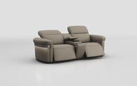 Voltana 3 Seater Power Recliner Sofa with Console, Manual Head Tilt, LED Lights & Silver Trim | Voltana Sofa Range | ScS