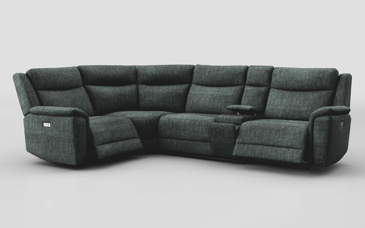 Savio 1 Corner 3 Power Recliner Sofa with Media Console & Black Charging Pad | Savio Sofa Range | ScS