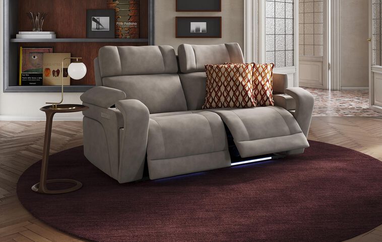 Adstock 3 Seater Power Recliner Sofa with Power Head Tilt, Lumbar, Massage, Audio, Heat & LED Lights