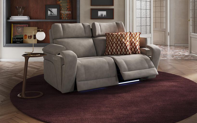 Adstock 3 Seater Power Recliner Sofa with Power Head Tilt, Lumbar, Massage, Audio, Heat & LED Lights