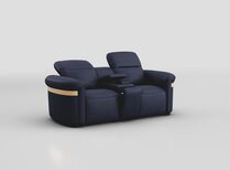 Voltana 2 Seater Sofa with Console, Manual Head Tilt & Gold Trim | Voltana Sofa Range | ScS