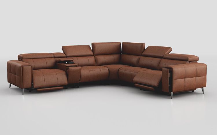 Casetti 2 Corner 2 Power Recliner Sofa Left Hand Facing Console with Power Head Tilt & Storage Arm | Casetti Sofa Range | ScS