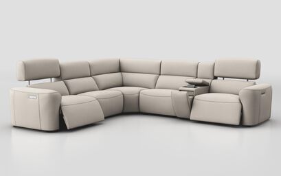 Oriolo 2 Corner 2 Power Recliner with Right Hand Facing Console & Power Head Tilt | Oriolo Sofa Range | ScS