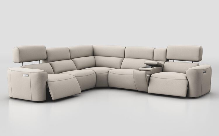 Oriolo 2 Corner 2 Power Recliner with Right Hand Facing Console & Power Head Tilt | Oriolo Sofa Range | ScS