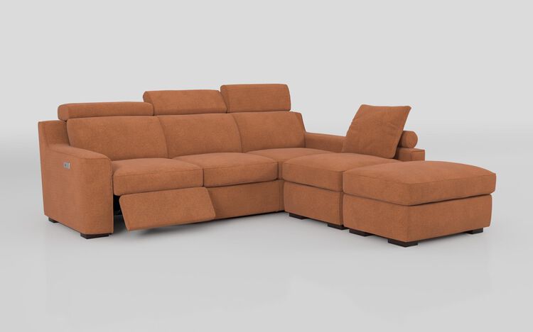 Crostolo 3 Corner 1 Left Hand Facing Power Recliner and Right Hand Facing Chaise Sofa with Ottoman | Crostolo Sofa Range | ScS