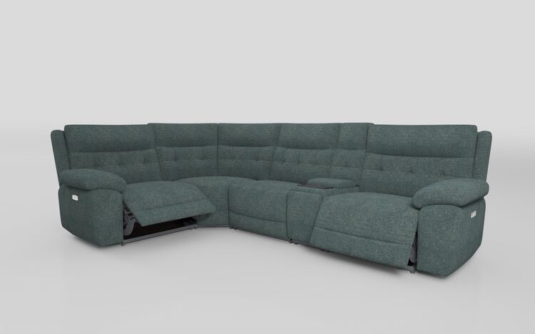 Belford 1 Corner 3 Power Recliner with Silver Media Console | Smart Tech Sofas | ScS