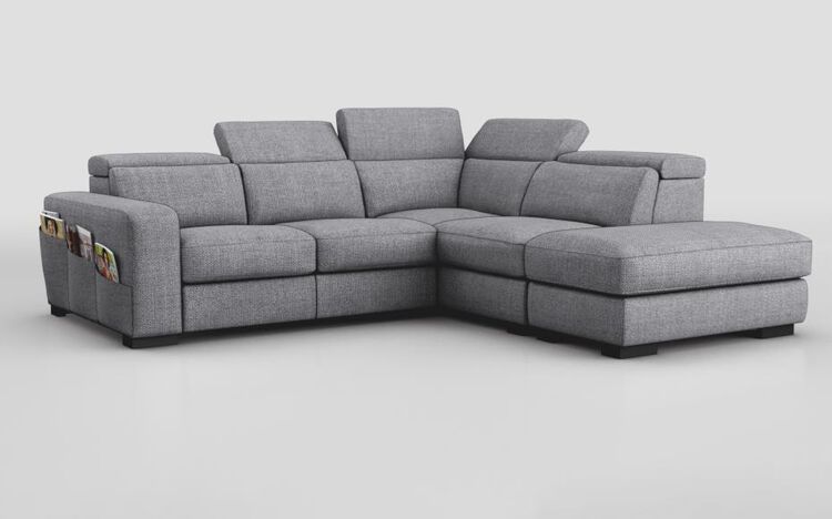 Melizzano 2 Corner 2 with Sliding Footrest & Right Hand Facing Chaise with Pockets | Melizzano Sofa Range | ScS
