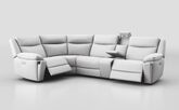 Villa 1 Corner 3 Power Recliner Sofa & Console with Lights