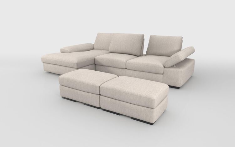 Savazza 4 Seater Sofa with Left Hand Facing Lounger & Two Ottoman Footstools | Savazza Sofa Range | ScS