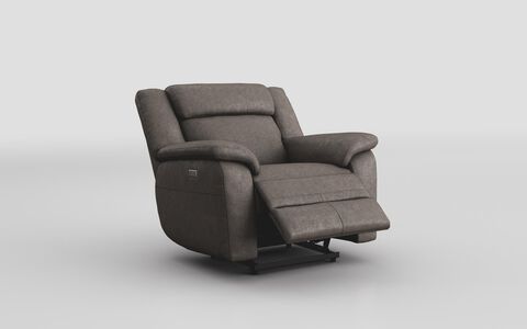 3 Brown Fabric Sarsina Power Recliner Chair with Power Head Tilt