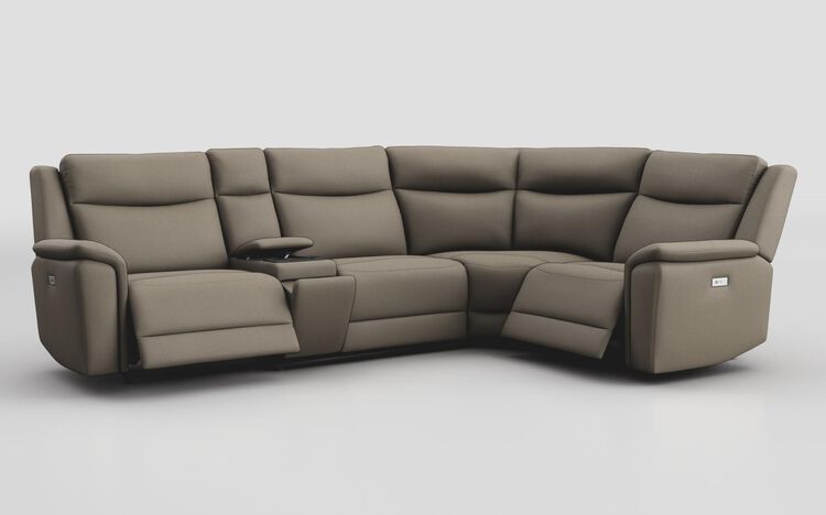 Savio 3 Corner 1 Power Recliner Sofa with Media Console & Silver Charging Pad | Savio Sofa Range | ScS