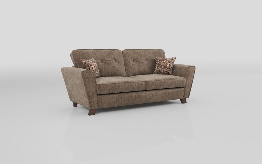 ScS Living Brown Esme Fabric 3 Seater Sofa