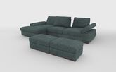 Savazza 4 Seater Sofa with Left Hand Facing Lounger & Two Ottoman Footstools
