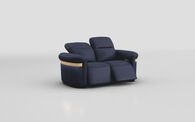 Voltana 2 Seater Power Recliner Sofa with Manual Head Tilt, LED Lights & Gold Trim | Voltana Sofa Range | ScS