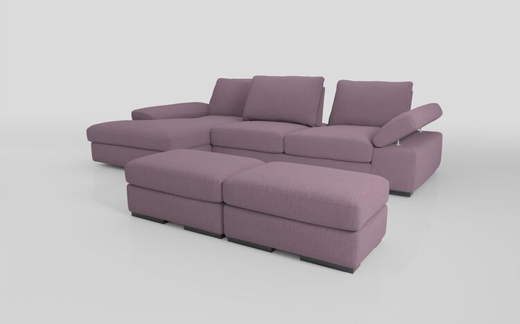 Savazza 4 Seater Sofa with Left Hand Facing Lounger & Two Ottoman Footstools | Savazza Sofa Range | ScS