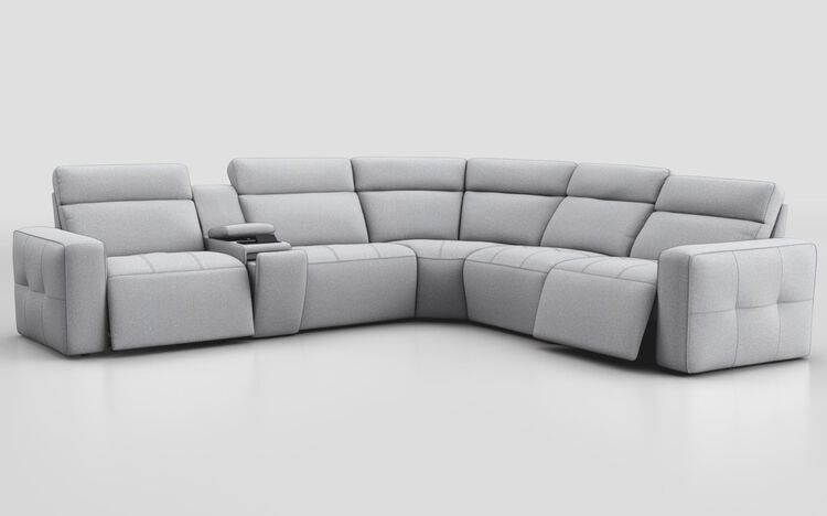 Geminiano 2 Corner 2 Power Recliner Sofa with Left Hand Facing Console | Sofas | ScS
