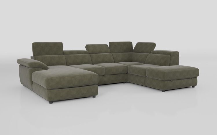 Norbello Corner Sofa Bed with Right Hand Facing Chaise and Left Hand Facing Storage Lounger and Otto | Norbello Sofa Range | ScS