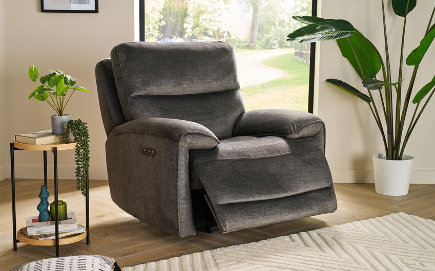 Caldbeck Power Recliner Chair Power Head Tilt Lumbar & Heat