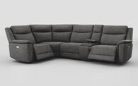 Savio 1 Corner 3 Power Recliner Sofa with Media Console & Silver Charging Pad | Savio Sofa Range | ScS