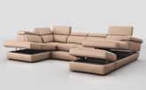 Bagnara Corner Sofa RHF Storage Lounger, LHF Chaise, Sliding Footrest, Head Tilt & Ottoman