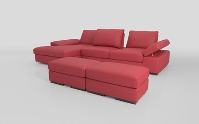 Savazza 4 Seater Sofa with Left Hand Facing Lounger & Two Ottoman Footstools | Savazza Sofa Range | ScS