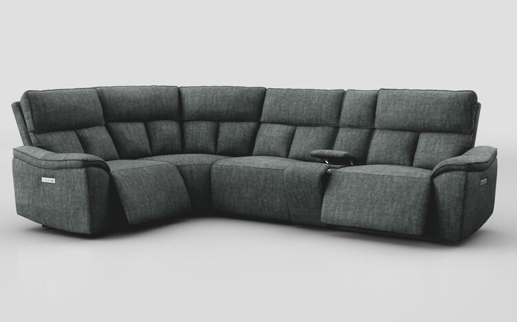 Pianello 1 Corner 3 Power Recliner Sofa with Console & Power Head Tilt | Pianello Sofa Range | ScS
