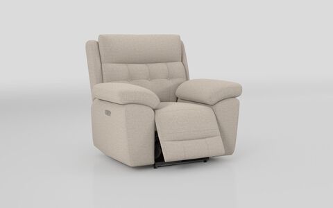 4 Cream Fabric Belford Power Recliner Chair with Power Head Tilt