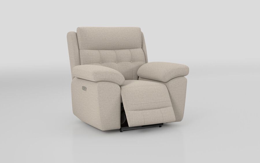4 Cream Fabric Belford Power Recliner Chair with Power Head Tilt