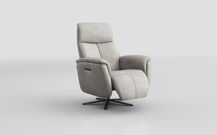 4 Cream Fabric Torriana Power Recliner Chair with Built In Battery Pack