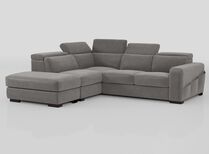 Melizzano 2 Corner 2 Sofa with Sliding Footrest, Left Hand Facing Chaise with Pockets & Ottoman | Melizzano Sofa Range | ScS