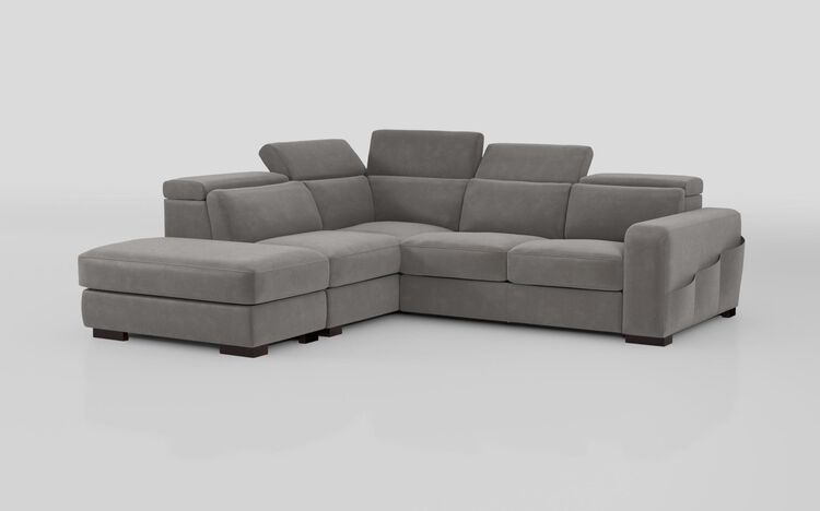 Melizzano 2 Corner 2 Sofa with Sliding Footrest, Left Hand Facing Chaise with Pockets & Ottoman | Melizzano Sofa Range | ScS