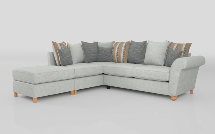 Aurora Fabric 1 Corner 2 Left Hand Facing Chaise Scatter Back Sofa | Aurora Sofa Range | ScS