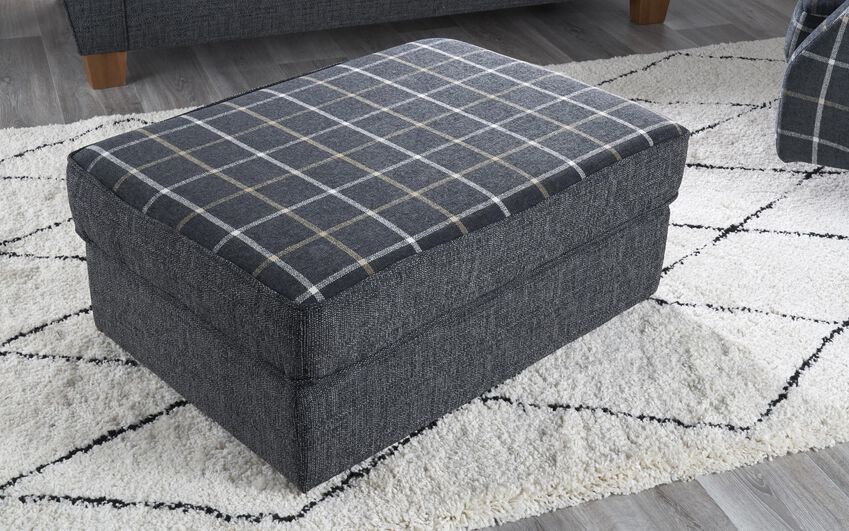 Theo Fabric Patterned Top Banquette Footstool