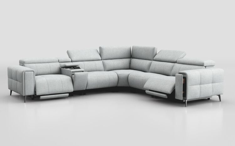 Casetti 2 Corner 2 Power Recliner Sofa Left Hand Facing Console with Power Head Tilt & Storage Arm | Casetti Sofa Range | ScS