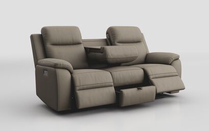 Sapi 3 Seater Power Recliner Sofa with Table & Storage Drawer | Sapi Sofa Range | ScS