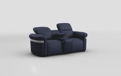 Voltana 2 Seater Sofa with Console, Manual Head Tilt & Silver Trim | Voltana Sofa Range | ScS