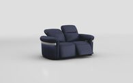Voltana 2 Seater Power Recliner Sofa with Manual Head Tilt, LED Lights & Silver Trim | Voltana Sofa Range | ScS