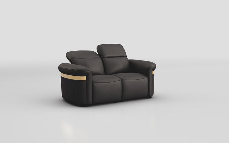 Voltana 2 Seater Sofa with Manual Head Tilt & Gold Trim | Voltana Sofa Range | ScS